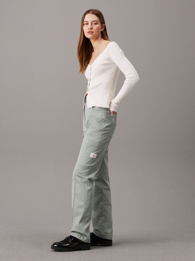 Green Woven Straight Pant  Women