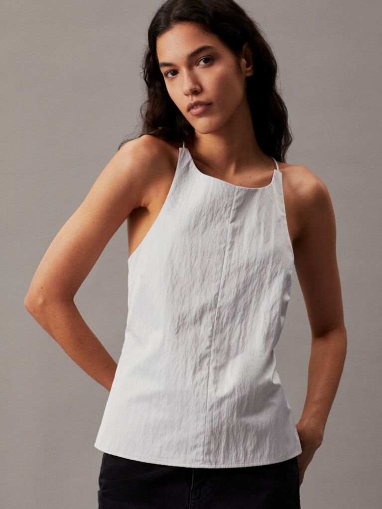 Grey Tie Back Parachute Top  Women