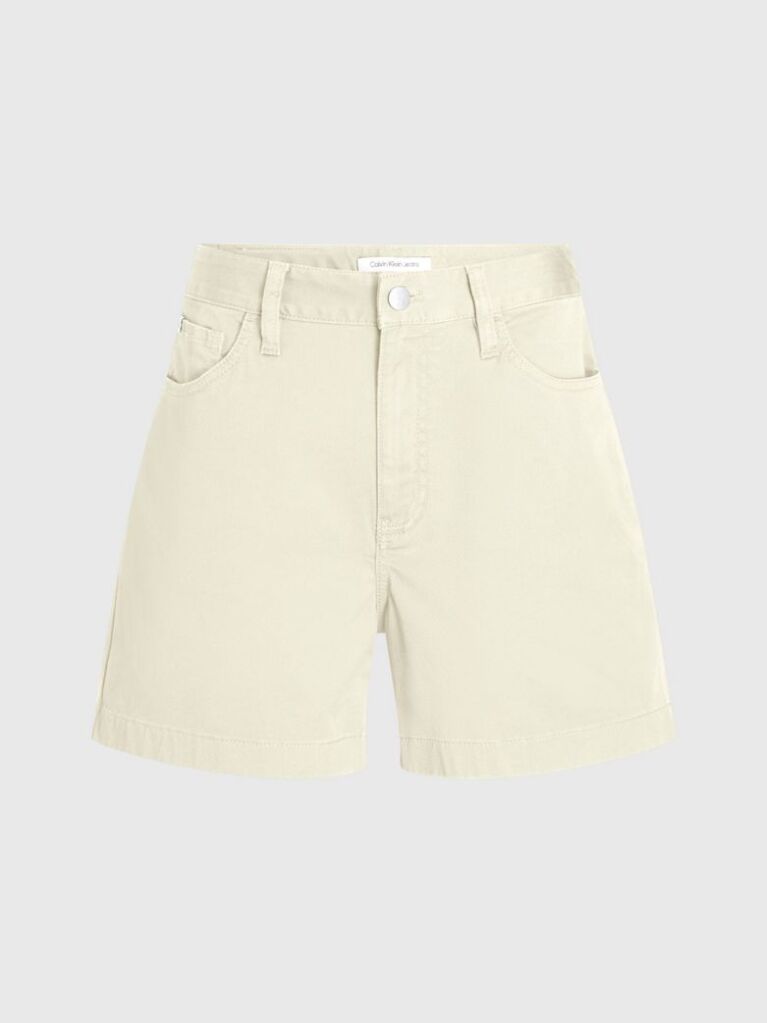 Green Cotton Twill Mom Shorts  Women