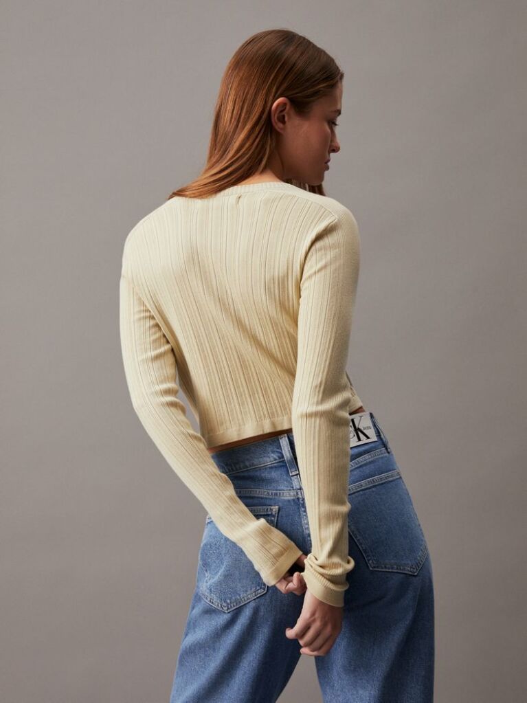 Green Soft Ribbed Lyocell Cardigan  Women