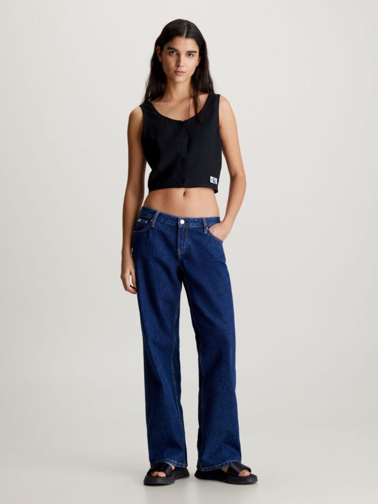 Black Soft Twill Sleeveless Top  Women