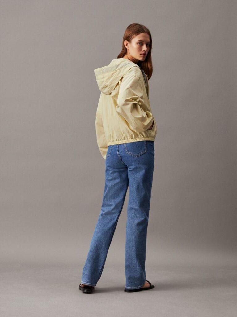 Green Relaxed Crinkle Nylon Windbreaker  Women