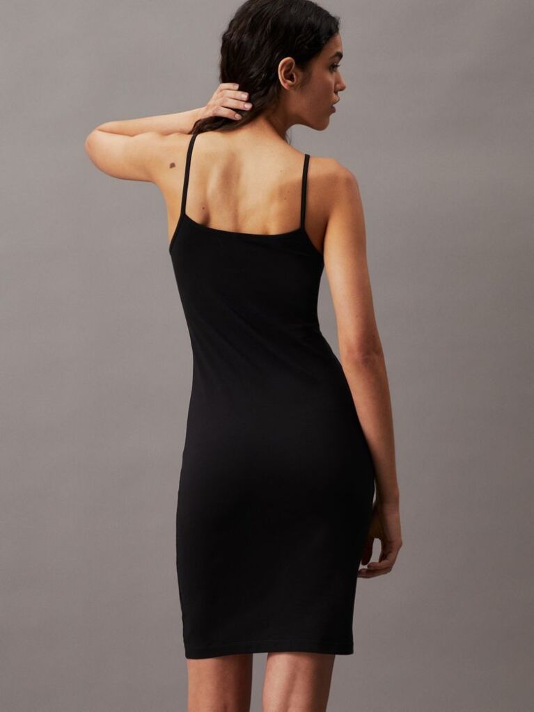 Black Slim Monogram Cami Dress  Women