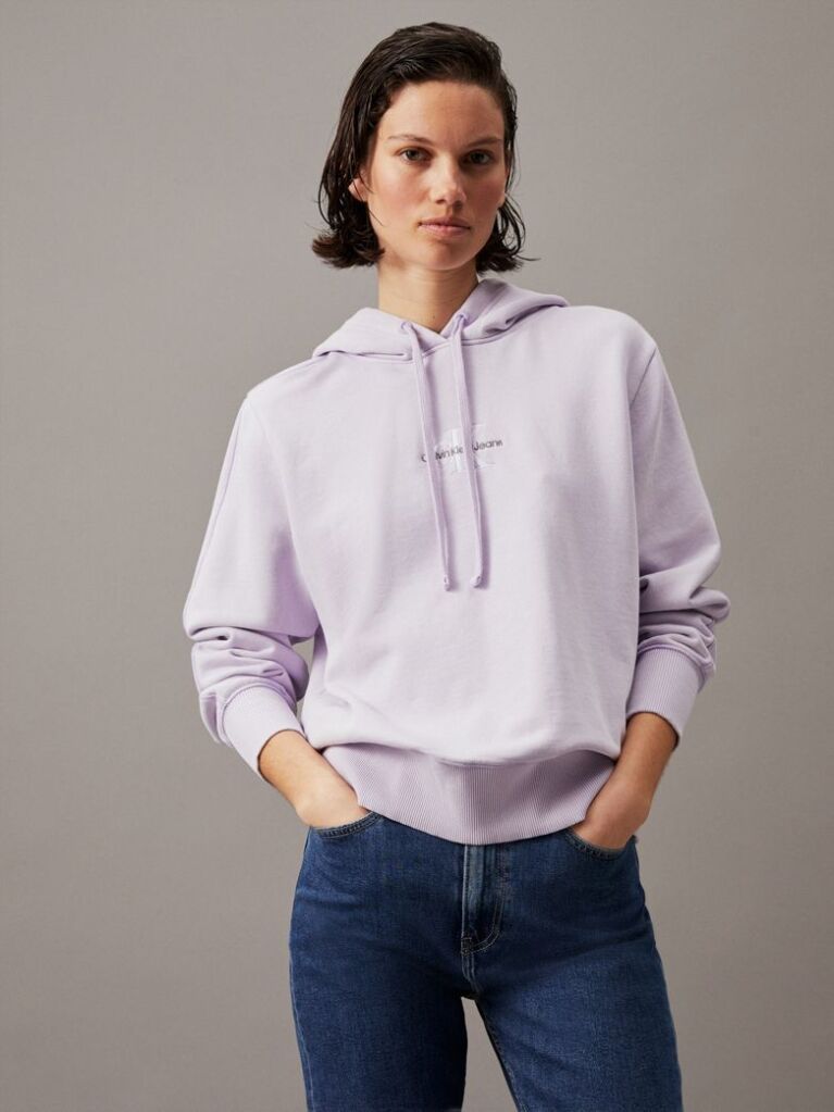 Purple Washed Cotton Monogram Hoodie  Women