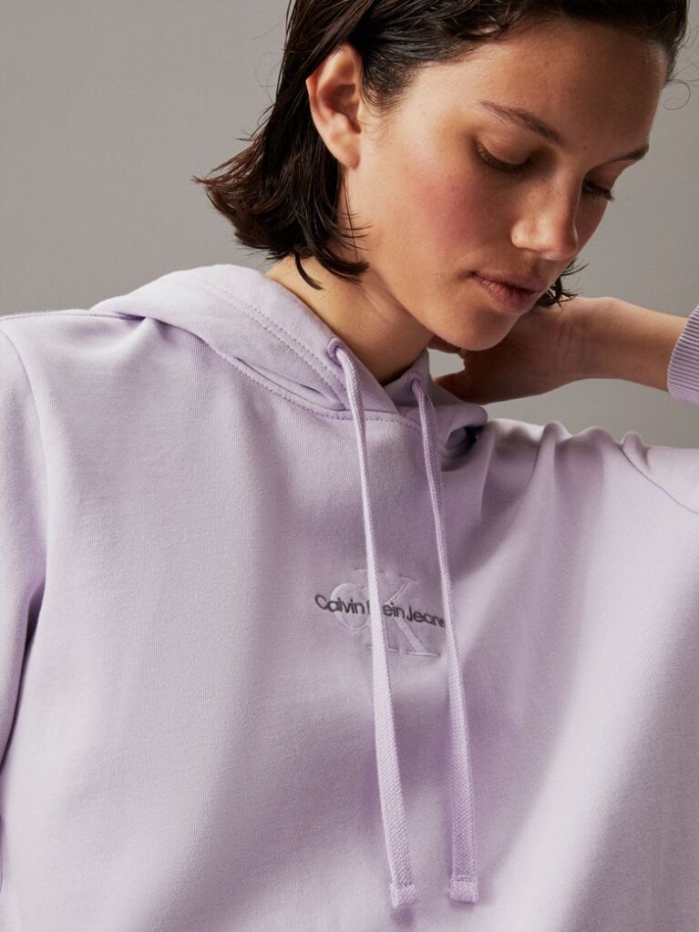 Purple Washed Cotton Monogram Hoodie  Women