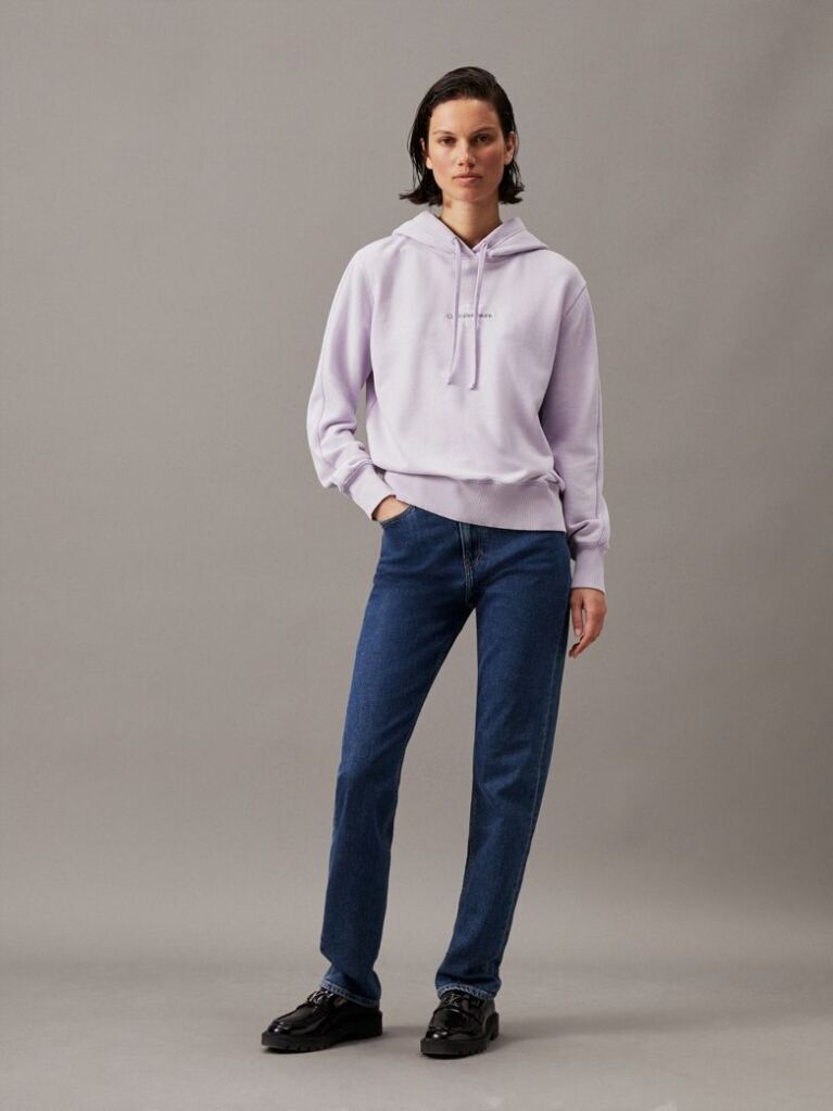 Purple Washed Cotton Monogram Hoodie  Women