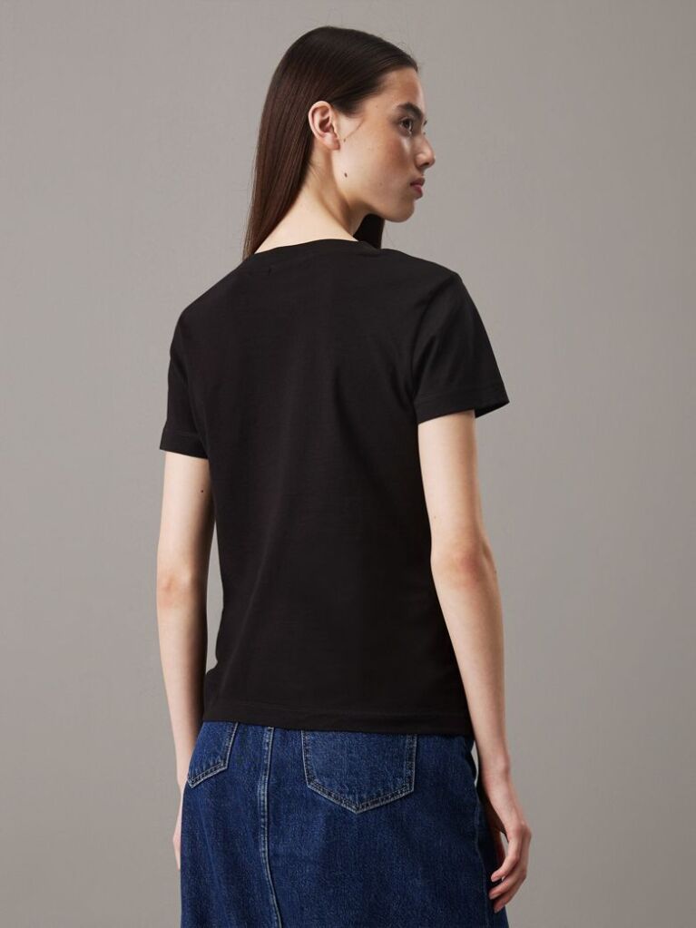 Μαύρο Slim T-shirt Με Μονόγραμμα  Γυναίκα