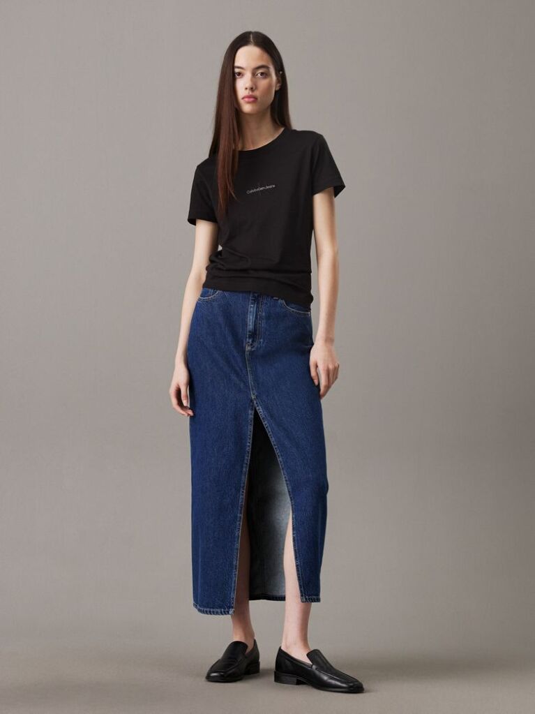 Μαύρο Slim T-shirt Με Μονόγραμμα  Γυναίκα