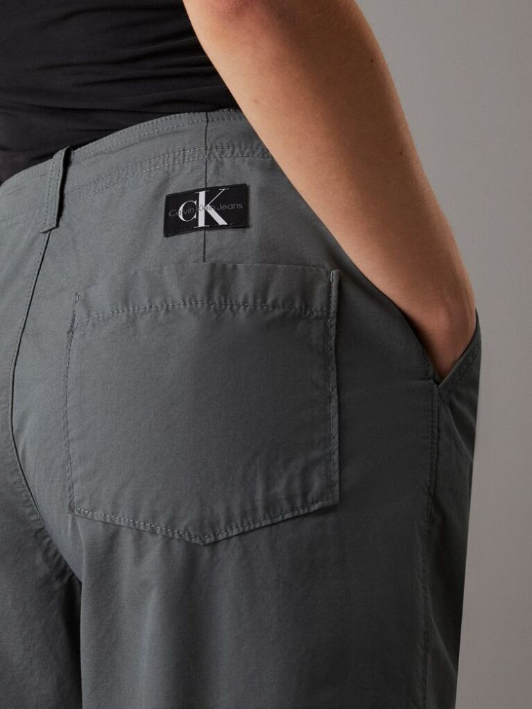 Grey Loose Straight Chino Trousers  Women