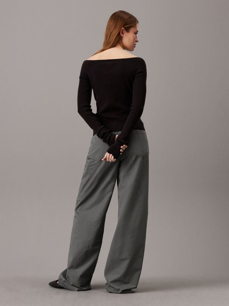 Black Slim Ribbed Cotton Cardigan  Women