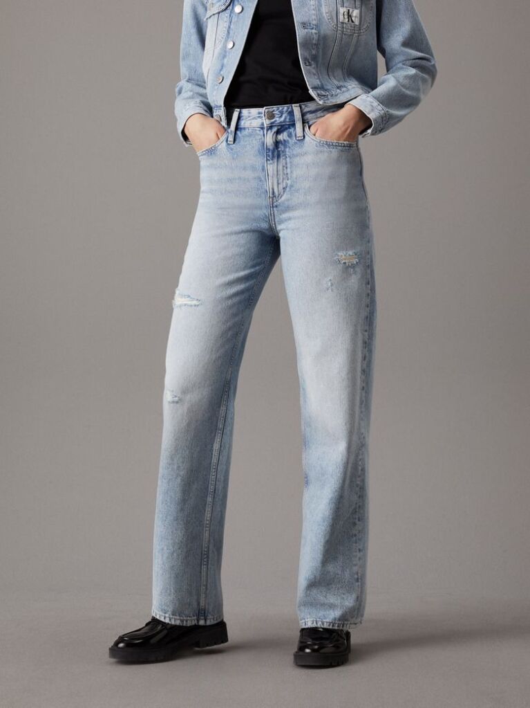 Denim Ψηλόμεσο Τζιν Με Άνετη Γραμμή  Γυναίκα