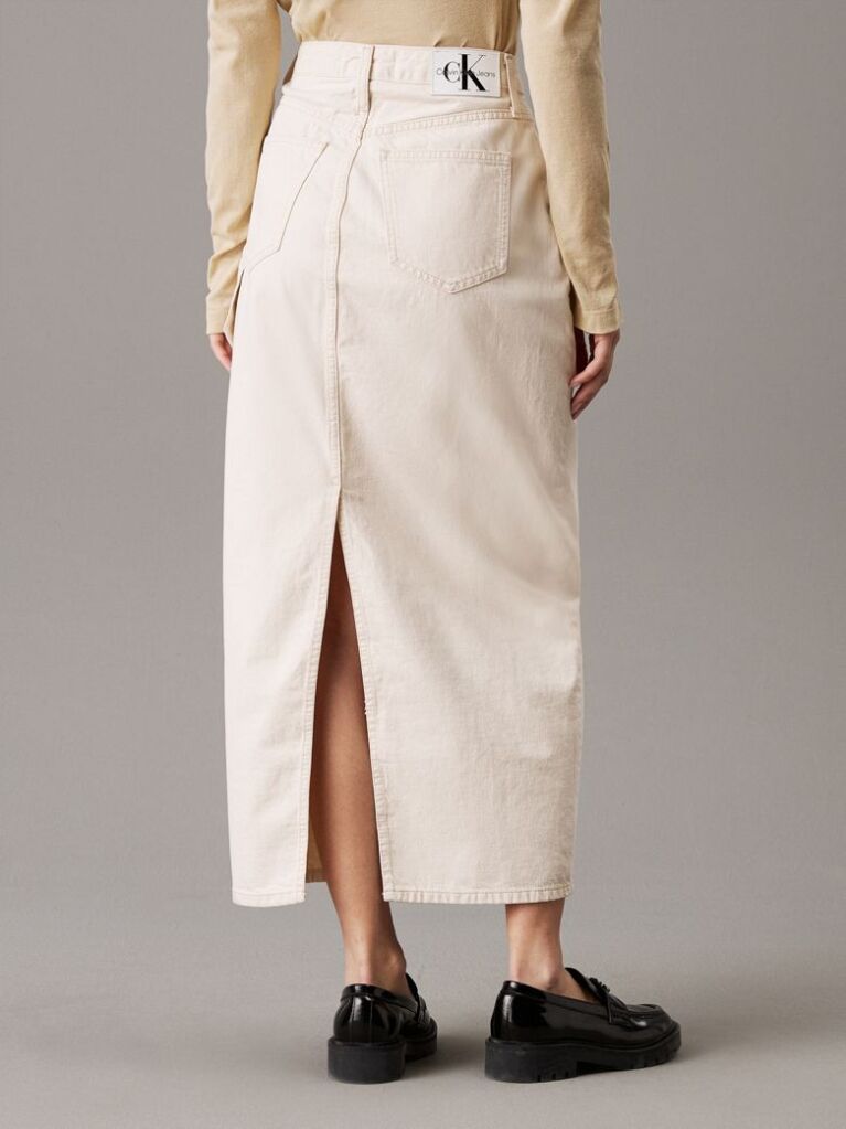 Beige Denim Utility Maxi Skirt  Women