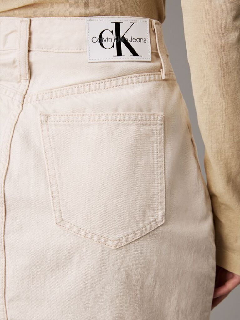 Beige Denim Utility Maxi Skirt  Women
