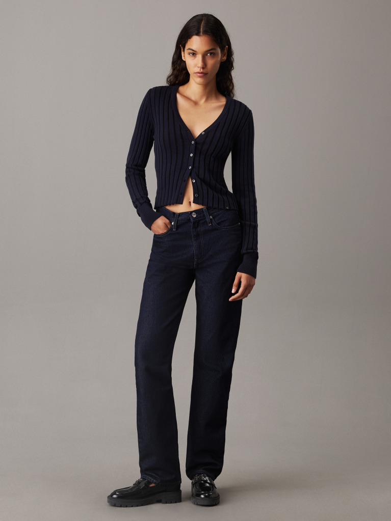 Denim High Rise Straight Jeans  Women