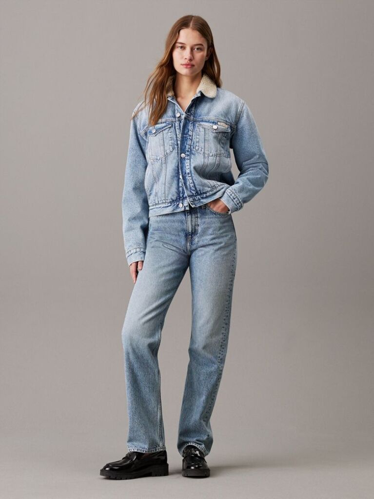 Denim High Rise Straight Jeans  Women