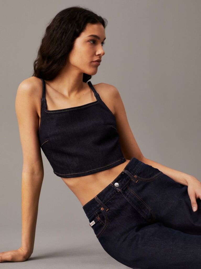 Denim Denim Bralette Top  Women