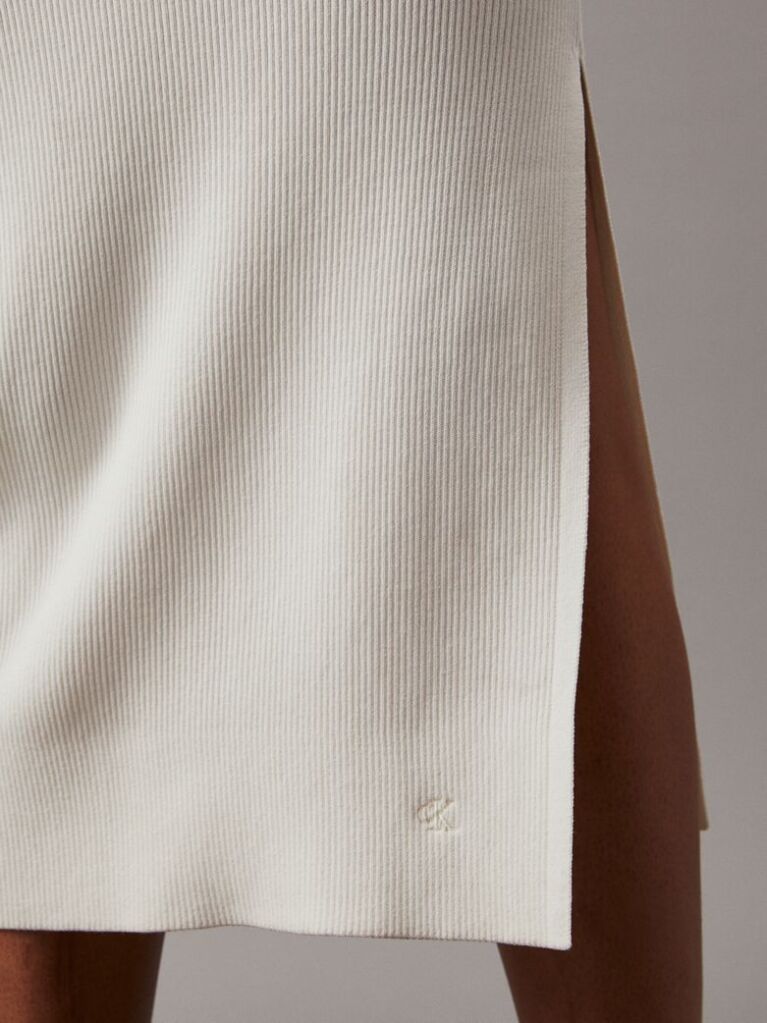White Sculpted Knit Midi Dress  Women