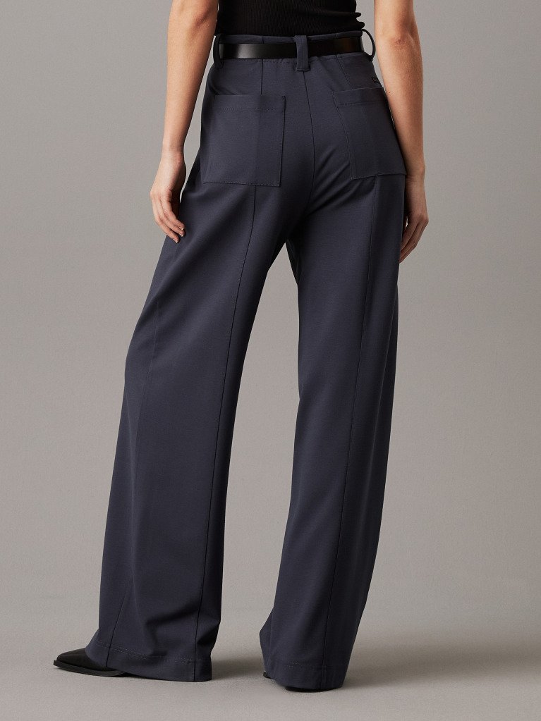 Grey Milano Jersey Wide Leg Trousers  Women