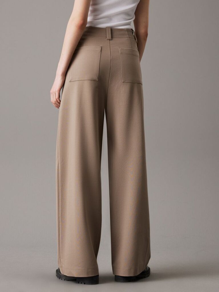 Grey Milano Jersey Wide Leg Trousers  Women