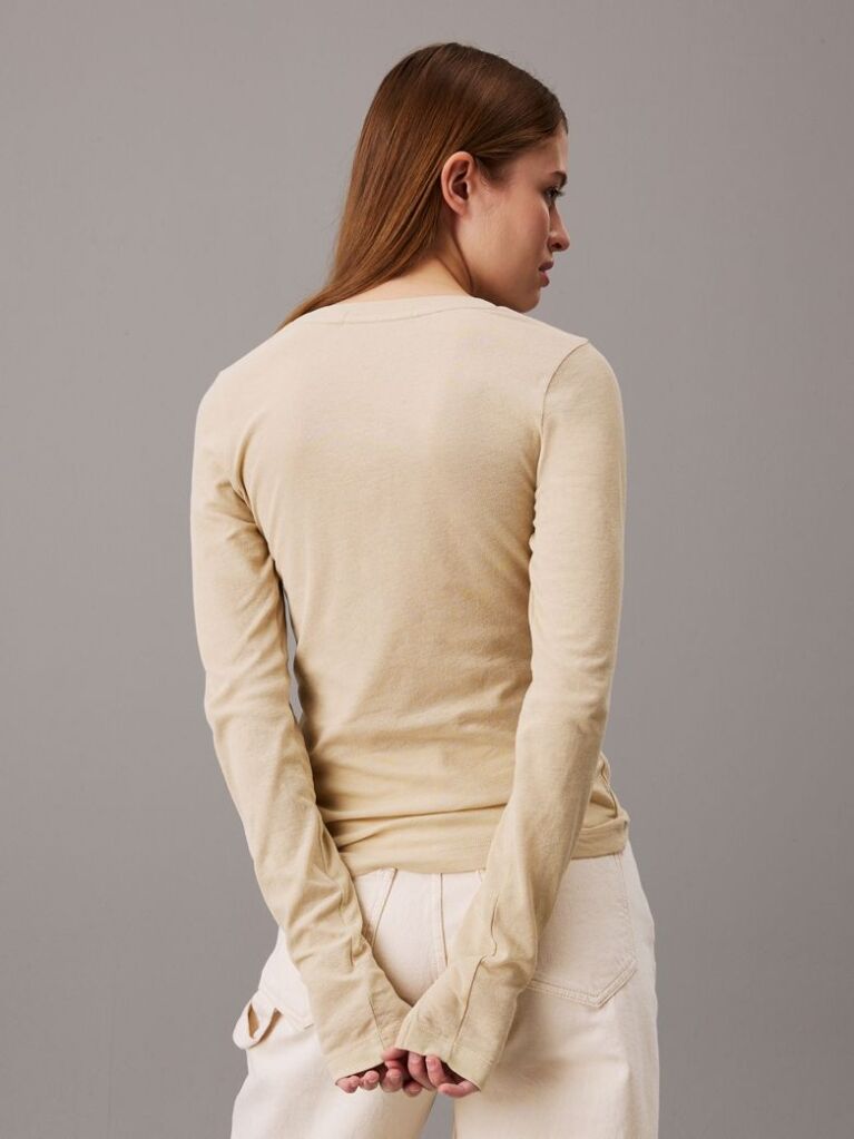 Yellow Sheer Knit Long Sleeve Top  Women