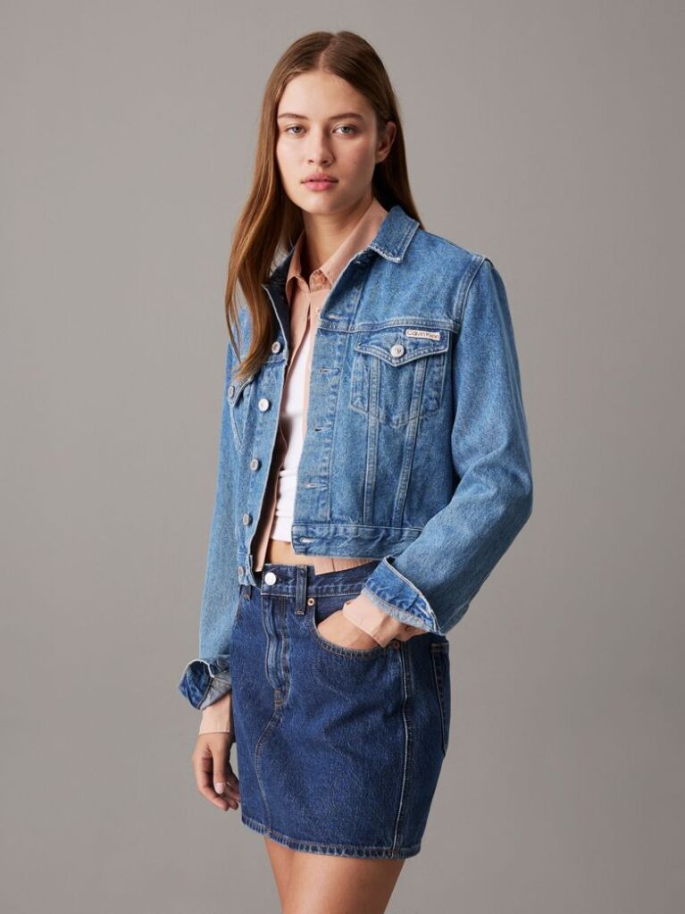 Denim Cropped 90's Denim Jacket  Women
