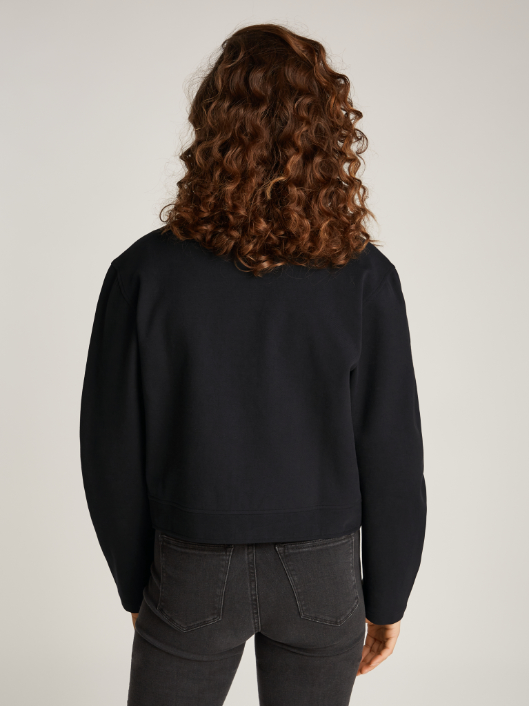 Black Textured Zip Hoodie  Women