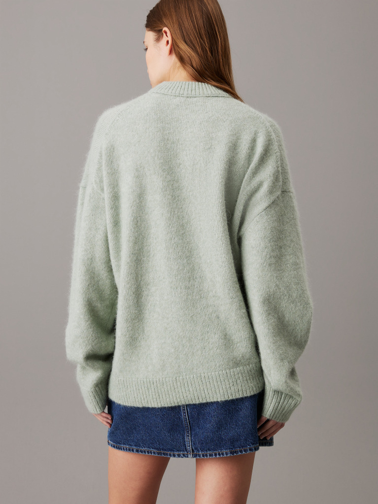 Green Relaxed Wool Blend Jumper  Women