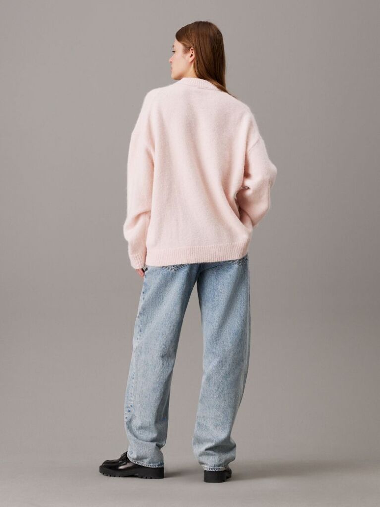 Pink Relaxed Wool Blend Jumper  Women