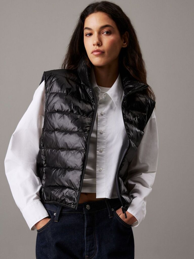 Black Lightweight Down Puffer Gilet  Women