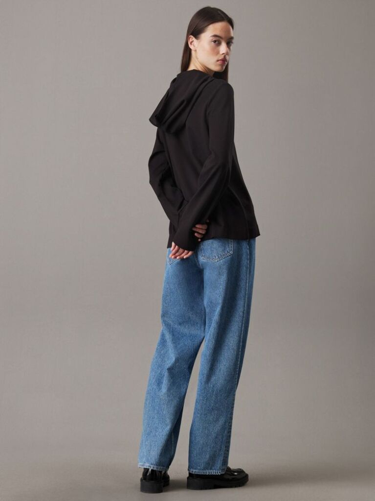 Black Relaxed Milano Jersey Hoodie  Women