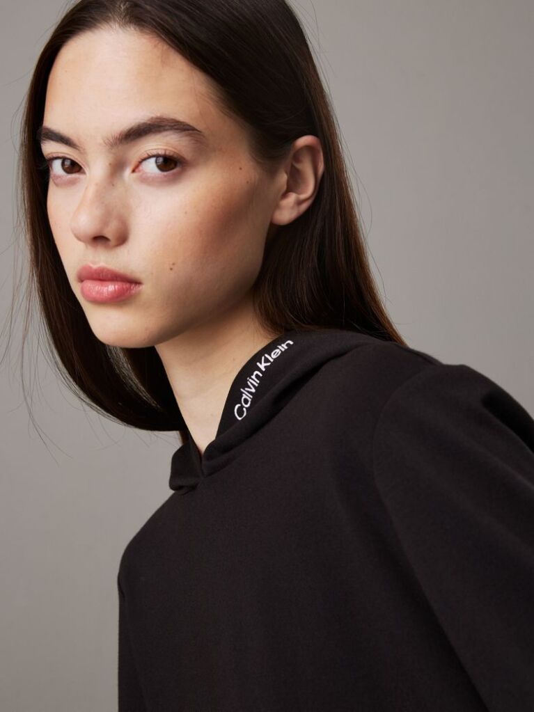 Black Relaxed Milano Jersey Hoodie  Women