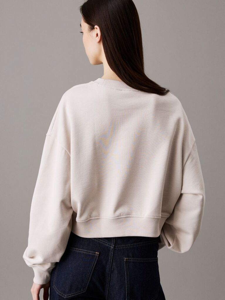 Grey Boxy Cotton Terry Sweatshirt  Women