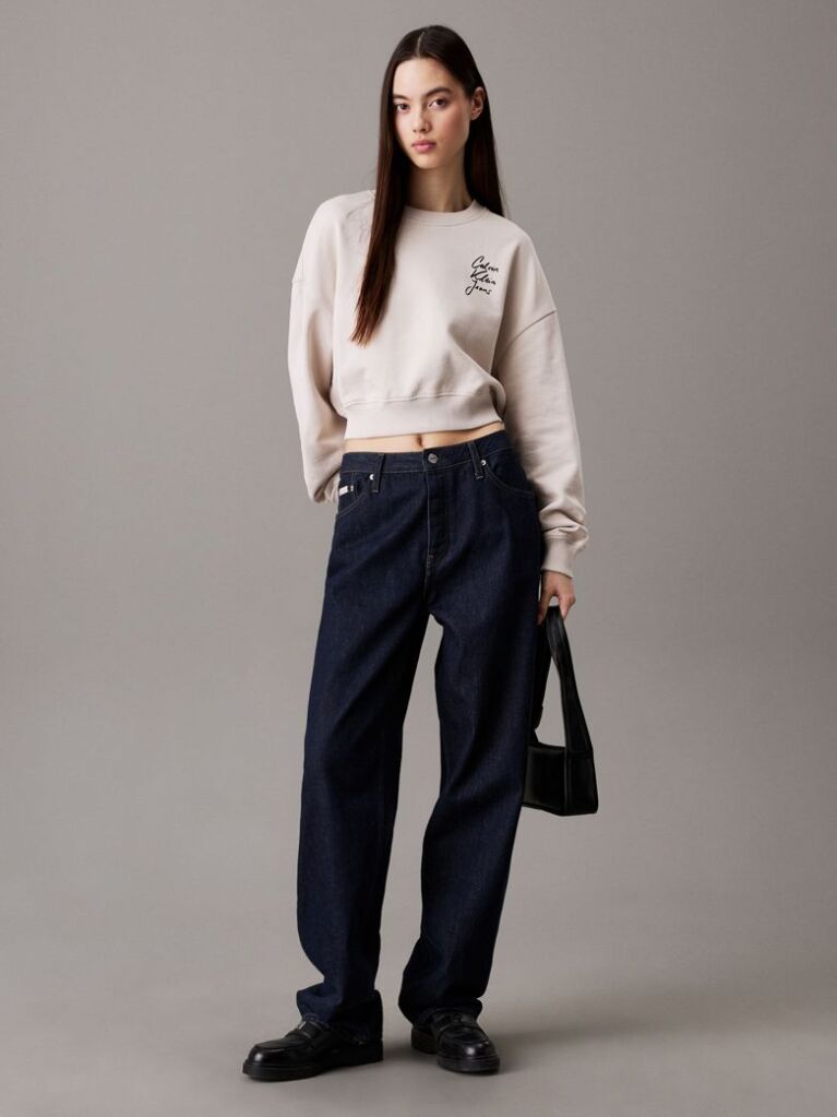 Grey Boxy Cotton Terry Sweatshirt  Women