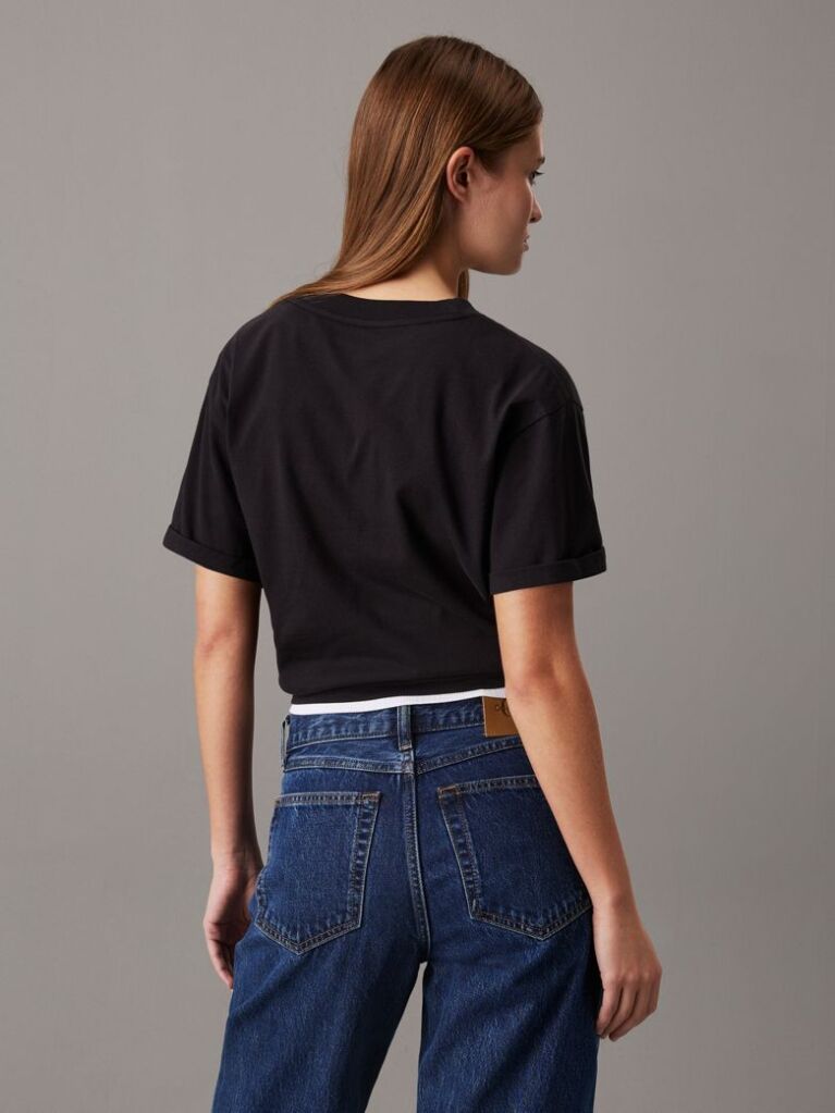 Black Relaxed Monogram T-shirt  Women