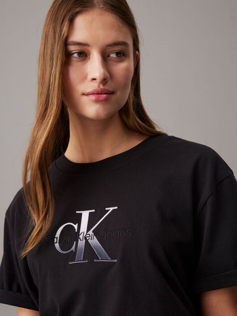 Black Relaxed Monogram T-shirt  Women