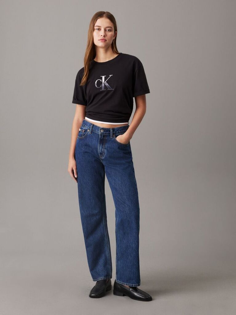 Black Relaxed Monogram T-shirt  Women
