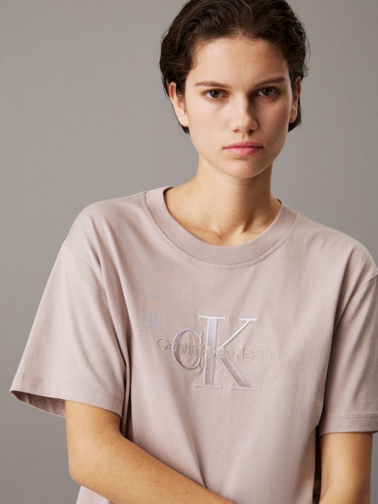 Grey Relaxed Monogram T-shirt  Women