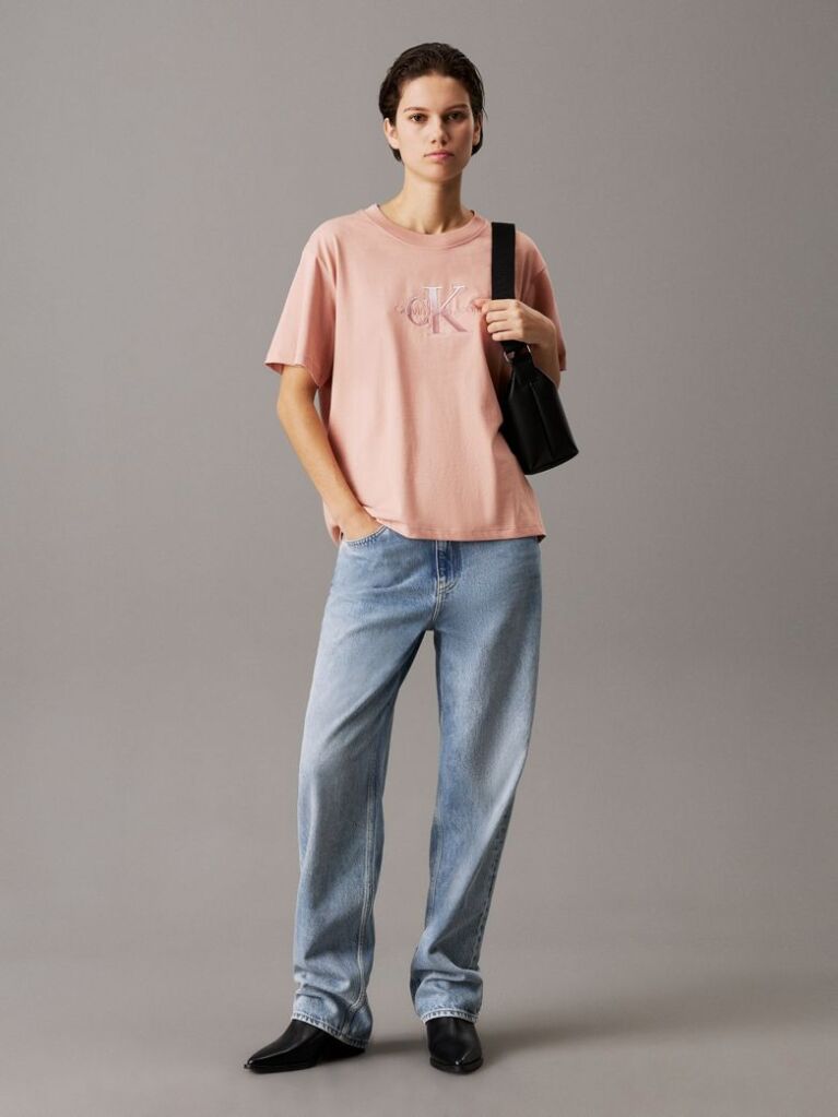 Orange Relaxed Monogram T-shirt  Women