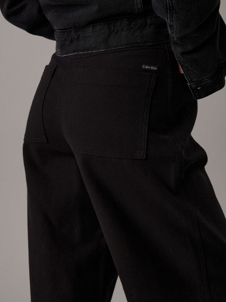 Black Relaxed Cotton Flannel Trousers  Women