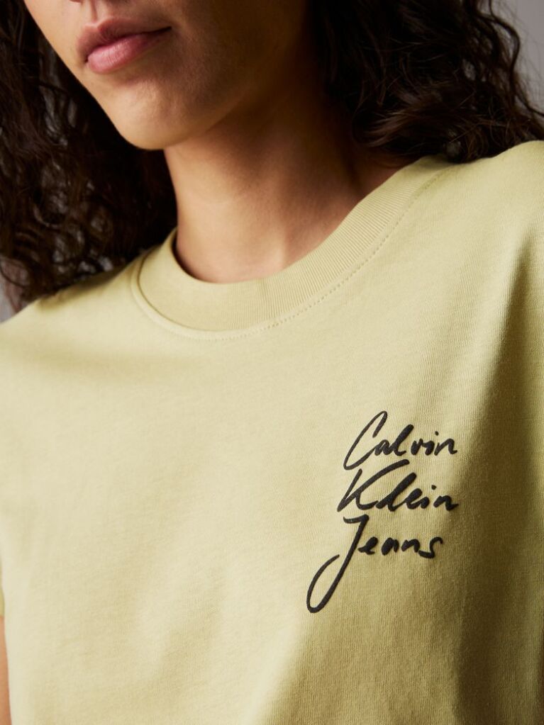 Πράσινο T-shirt Με Λογότυπο Σε Στενή Γραμμή  Γυναίκα