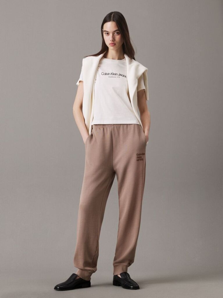Grey Washed Cotton Terry Joggers  Women