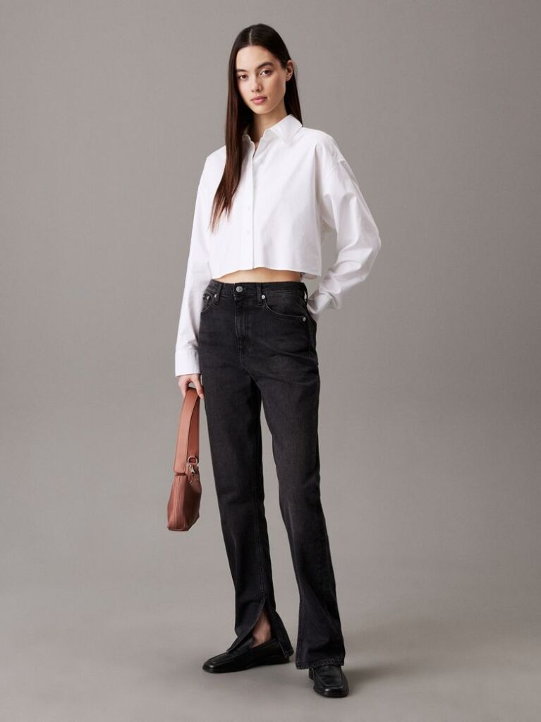 Black Authentic Slim Straight Jeans  Women