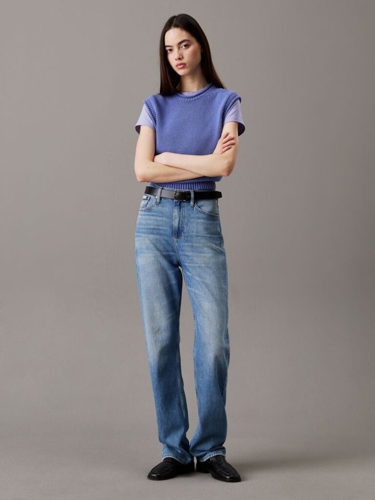 Denim High Rise Straight Jeans  Women