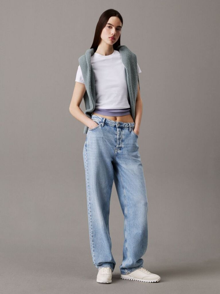 Λευκό Cropped Βαμβακερό T-shirt  Γυναίκα