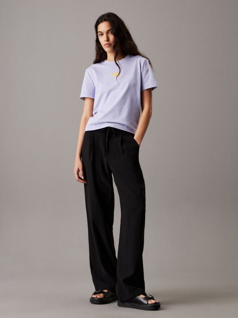 Black Relaxed Straight Drawstring Trousers  Women