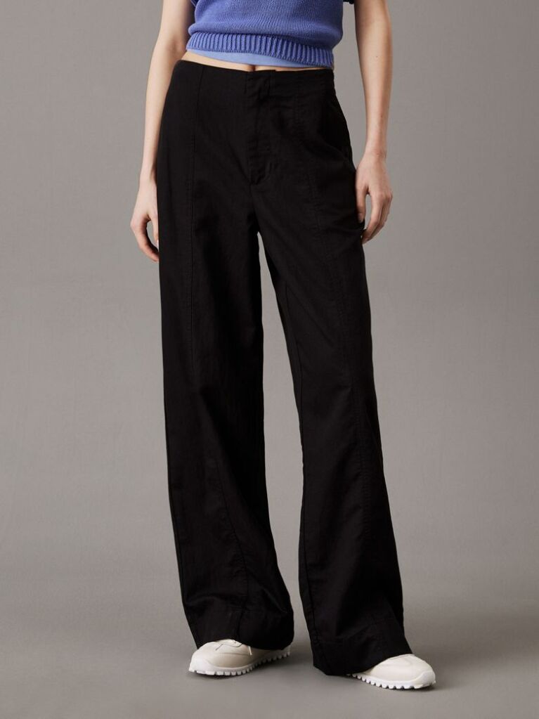 Black Soft Cotton Linen Trousers  Women