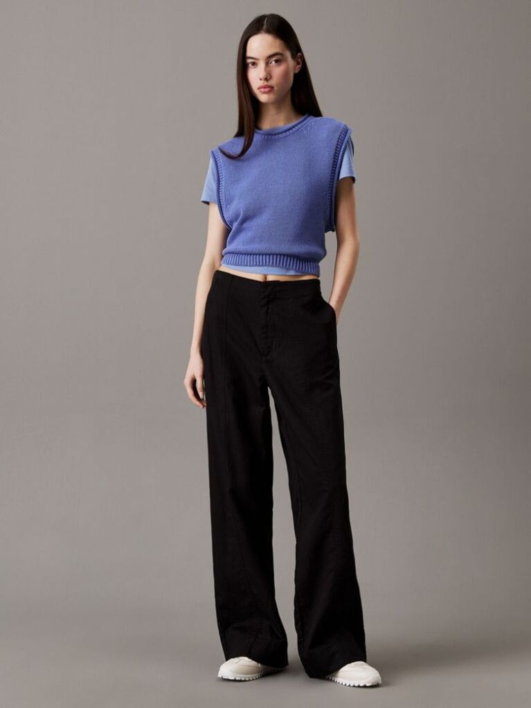 Black Soft Cotton Linen Trousers  Women