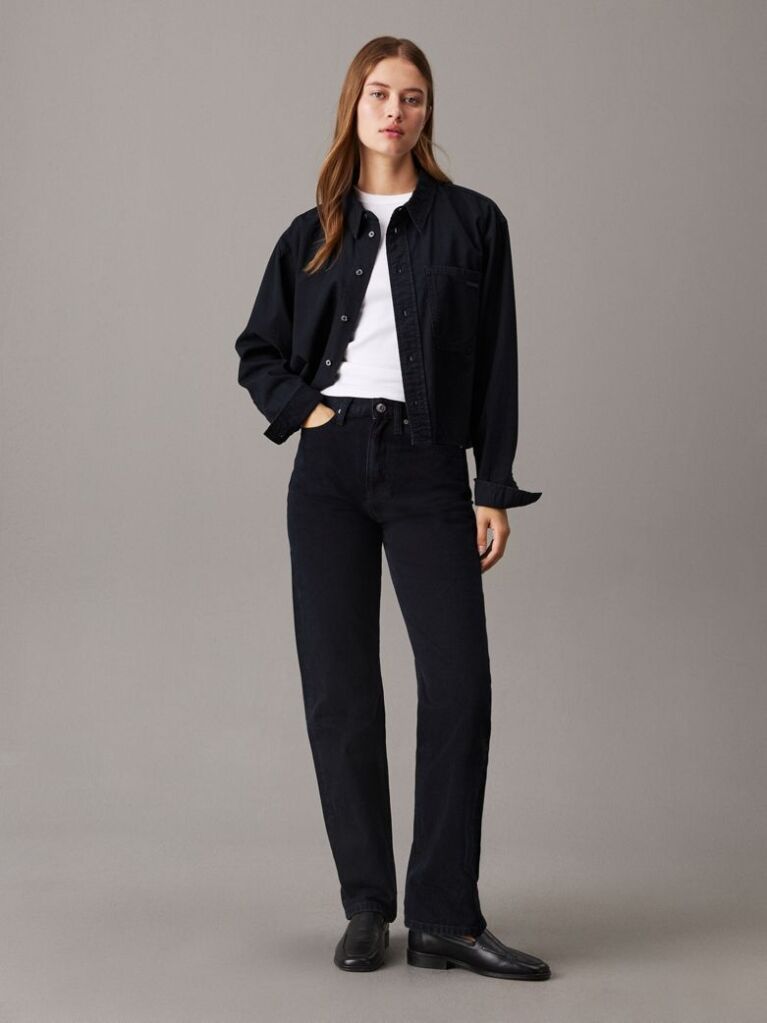 Denim High Rise Straight Jeans  Women