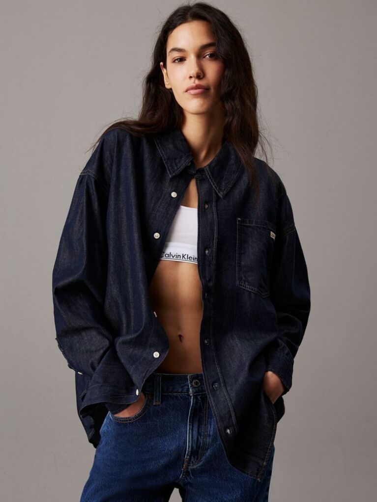 Denim Oversized Denim Πουκάμισο  Γυναίκα