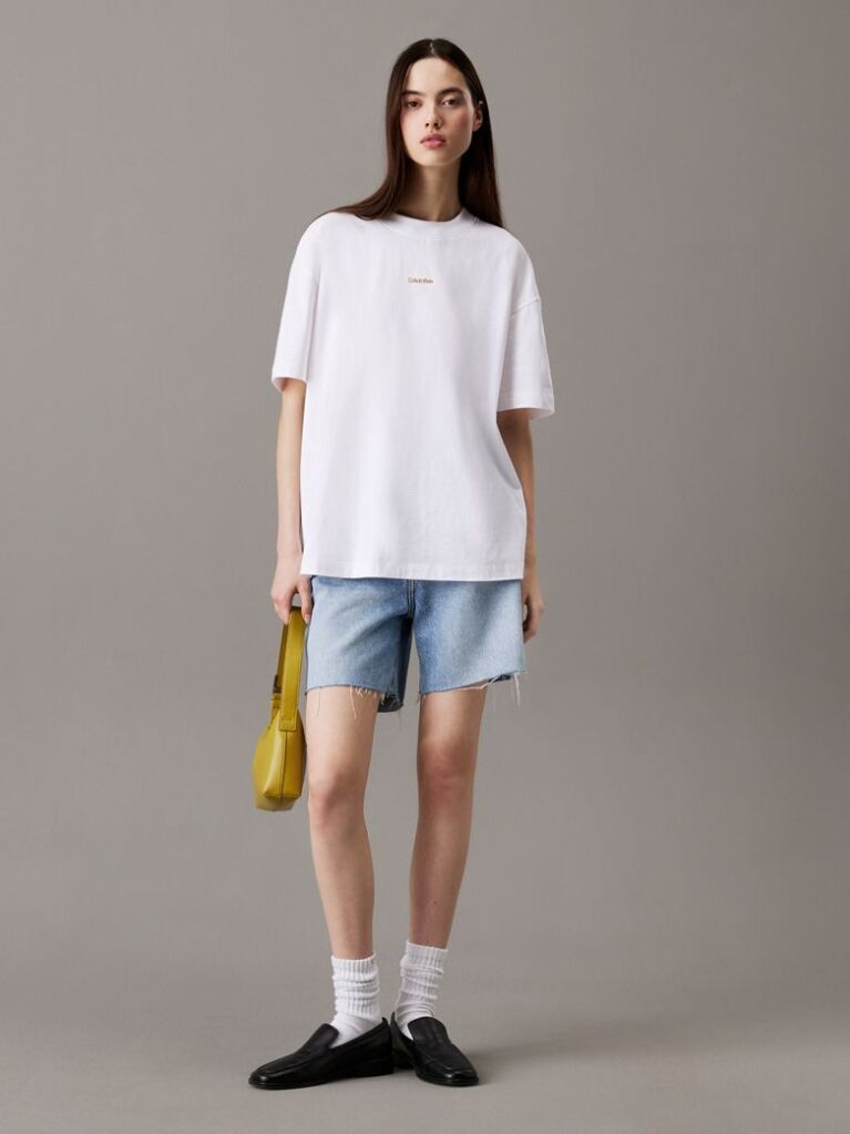 White Boyfriend Badge T-shirt  Women